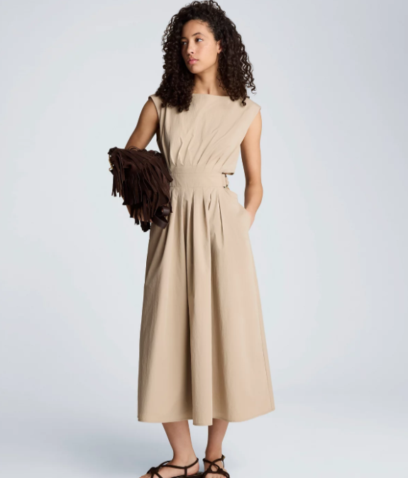Women's Sleeveless Boat Neck Midi Dress - Image 2
