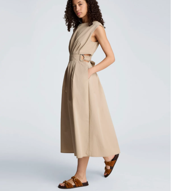Women's Sleeveless Boat Neck Midi Dress - Image 3